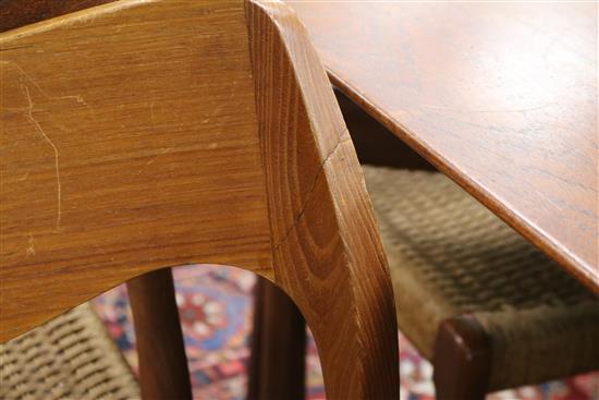 A Danish teak extending dining table designed by Peter Hvidt & Orla Mølgaard Nielsen for France and Daverkosen and ten Dutch manufactur